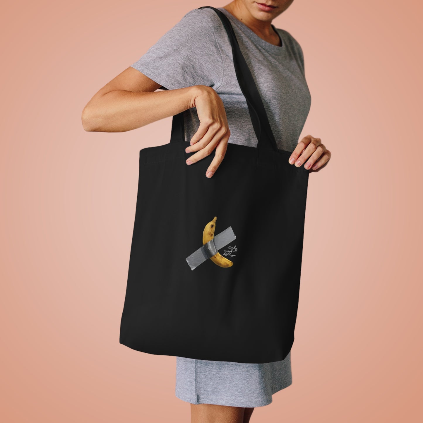 Taped Banana Cotton Tote Bag - Eco-Friendly Grocery & Beach Bag