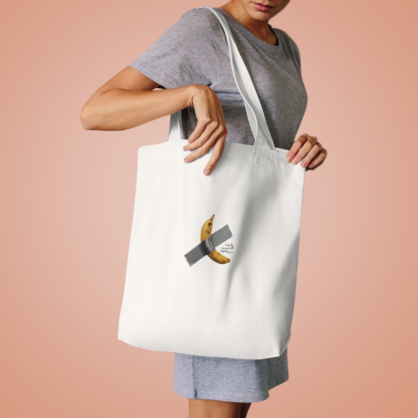 Taped Banana Cotton Tote Bag - Eco-Friendly Grocery & Beach Bag