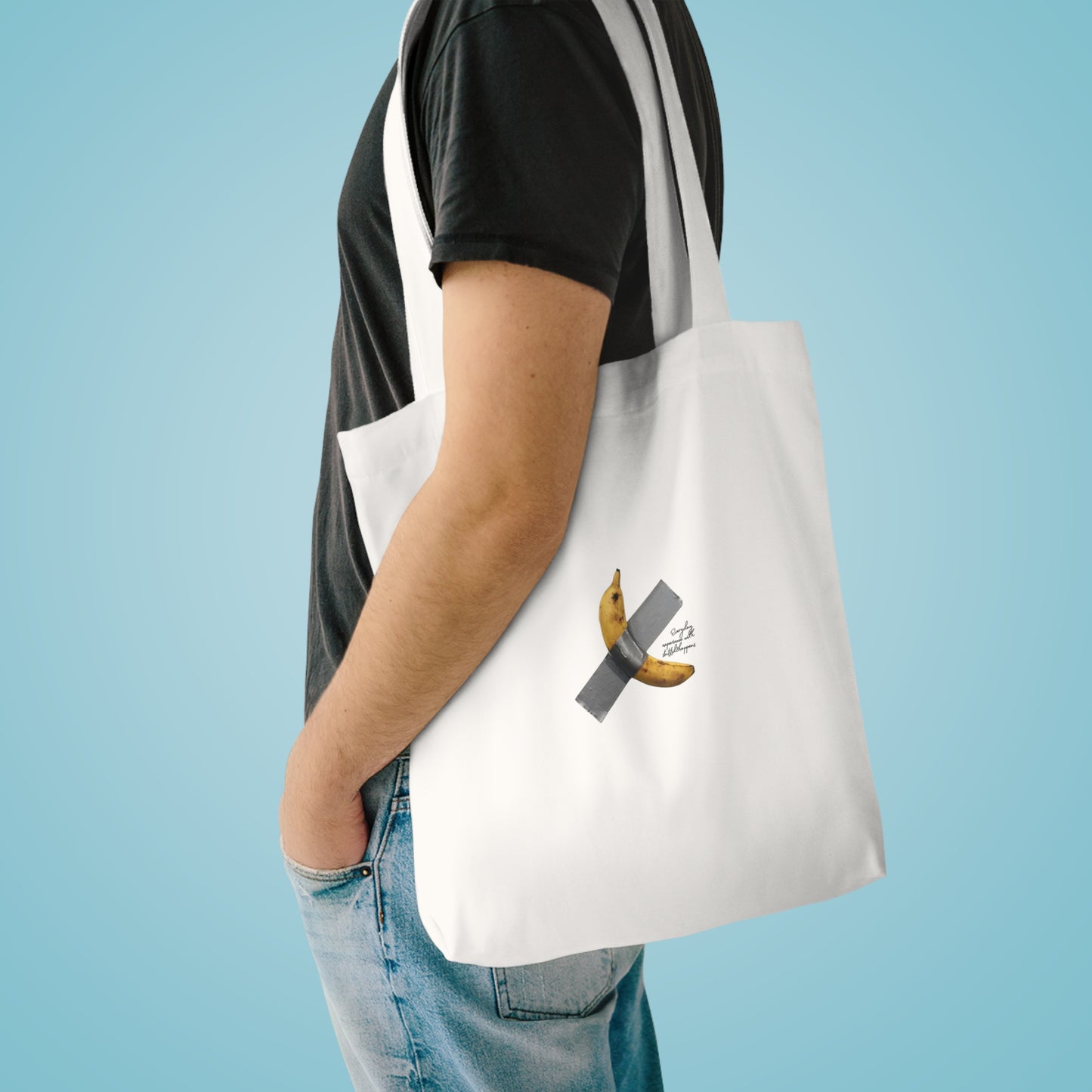 Taped Banana Cotton Tote Bag - Eco-Friendly Grocery & Beach Bag